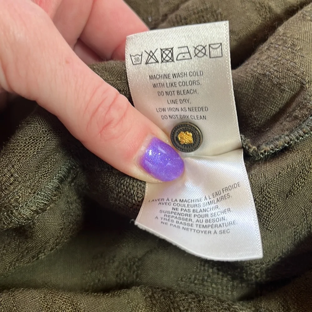 Anthropologie ECU Olive Green Shirt Dress Size XS - Picture 14 of 15